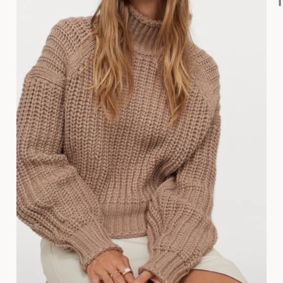 H&M Chunky Knit Turtleneck Boxy Sweater - Picture 2 of 16